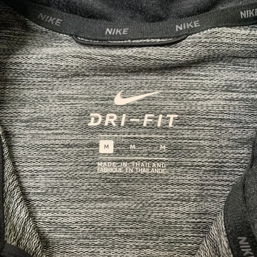 Nike Shirt Mens M Medium Charcoal Dri Fit Half Zip Pullover Training Running